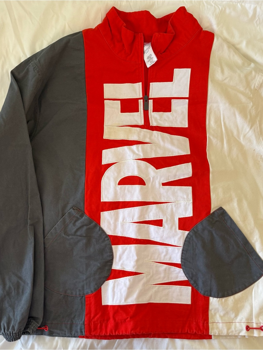 Canvas Marvel Red and White Zip Pullover